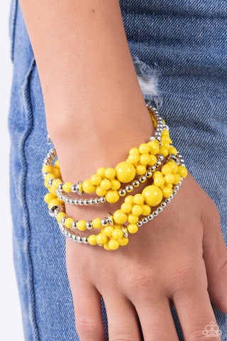 Paparazzi Bracelet ~ Compelling Clouds - Yellow