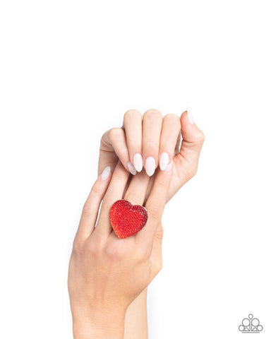 Paparazzi Ring ~ Hypnotizing Heart - Red