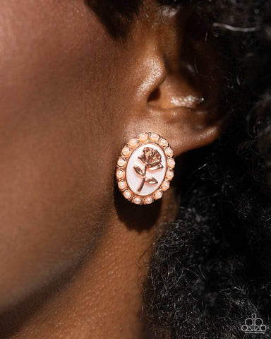 Paparazzi Earring ~ Rosy Relic - Copper