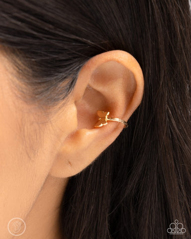 Paparazzi Earring ~ Aerial Attitude - Gold