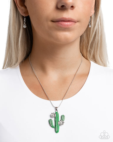 Paparazzi Necklace ~ Carefree Cactus - Green